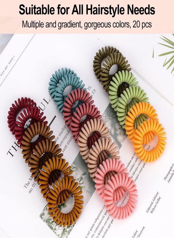 JessLab Spiral Hair Bobbles, Pack of 20 Traceless Telephone Cable Hair Bobbles No Wrinkles Spiral Bracelet Plastic Coil Ponytail Holder No-Damage Headband Hair Accessories for Girls Women Ladies Gift - Image 2